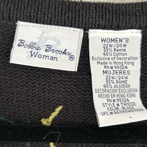 Bobbie Brooks Halloween Vest Vtg 90s Jack-o-Lantern Plaid Pumpkin Embroidery 22W - Picture 7 of 10